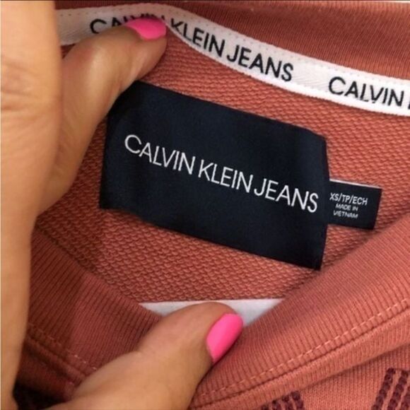 Calvin Klein Embroidered cropped top shirt sleeve size XS - Picture 3 of 5